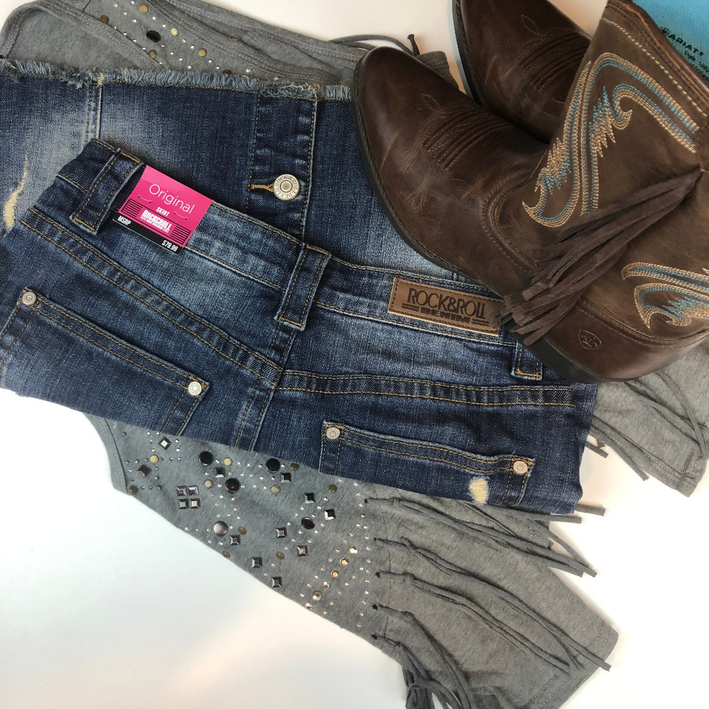 Rock and Roll Cowgirl Distressed Mini Skirt